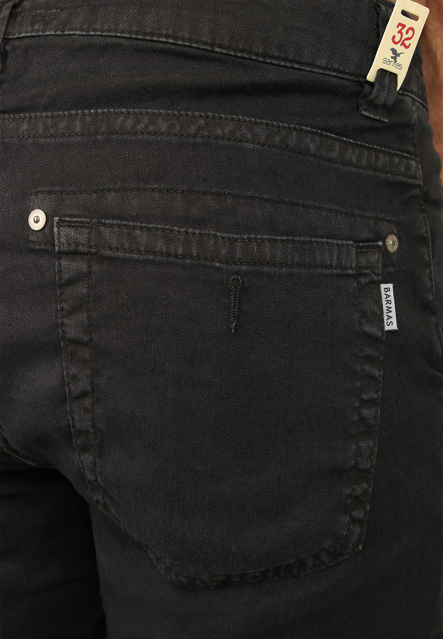 Джинсы BARMAS JEANS  - Хлопок, Лён - цвет черный