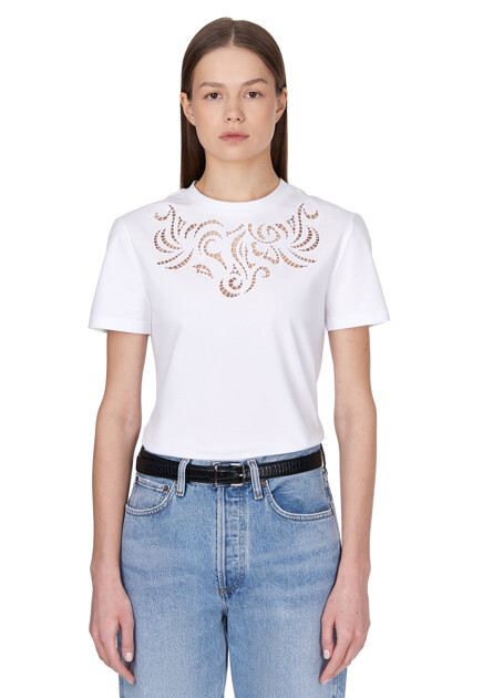 Футболка ERMANNO SCERVINO  - Хлопок - цвет белый