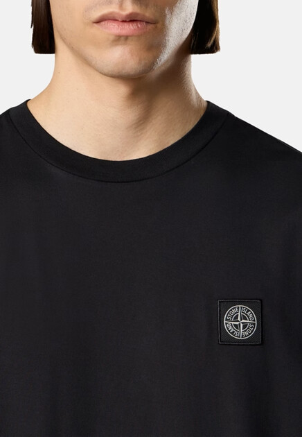 Футболка STONE ISLAND  - Хлопок - цвет черный