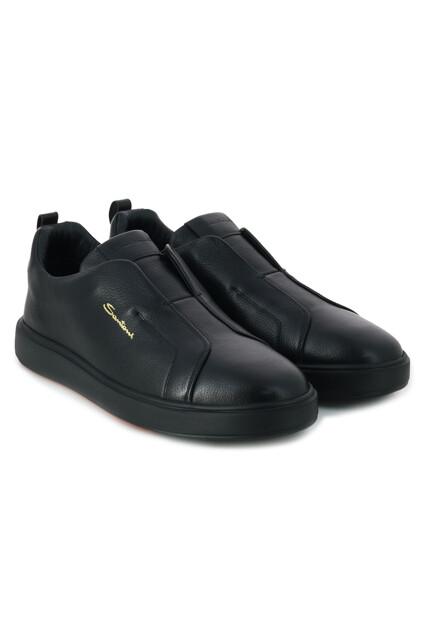 Кожаные кеды с логотипом SANTONI - ИТАЛИЯ