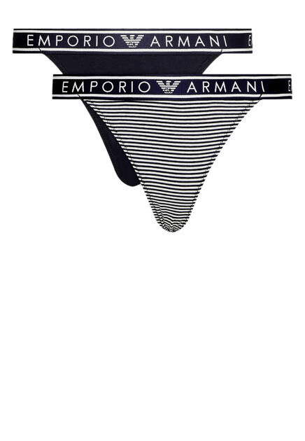 Комплект из двух трусов с логотипированной полоской EMPORIO ARMANI Underwear