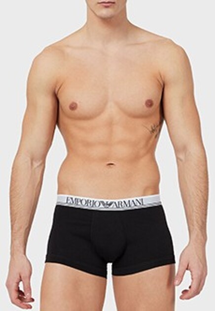 Набор из трех боксеров с черным брендированным поясом EMPORIO ARMANI