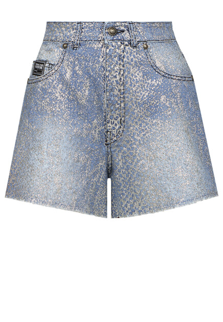 Джинсовые шорты с металлизированным эффектом  VERSACE JEANS COUTURE