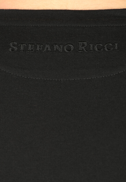 Футболка с вышитым логотипом STEFANO RICCI