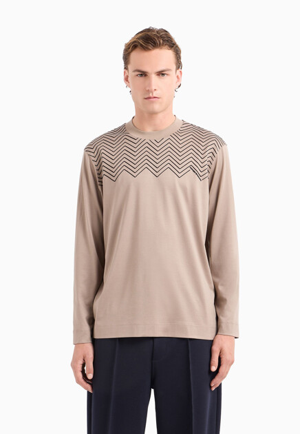 Лонгслив EMPORIO ARMANI  - Хлопок, Лиоцелл