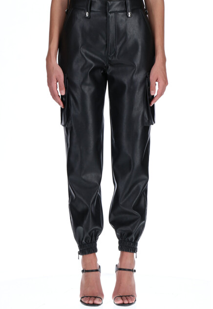Зауженные брюки из кожи  ERMANNO SCERVINO