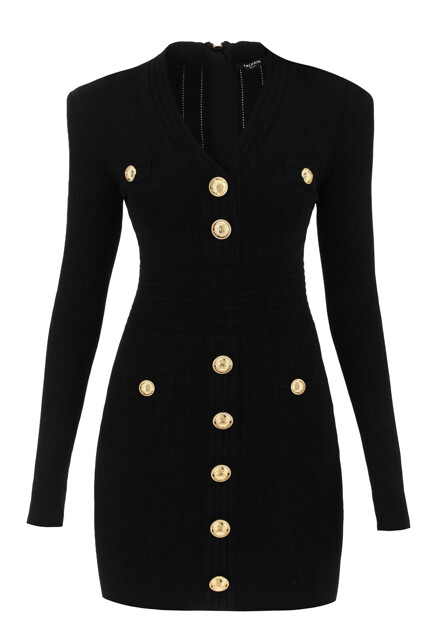 Мини-платье в рубчик  BALMAIN