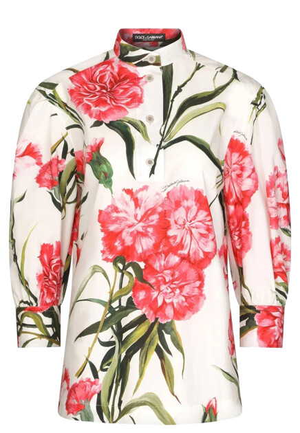 Рубашка с воротником-стойкой Happy Garden DOLCE&GABBANA