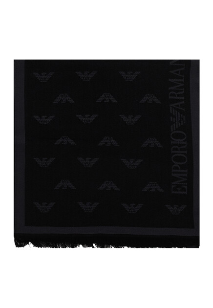 Черный шарф EMPORIO ARMANI