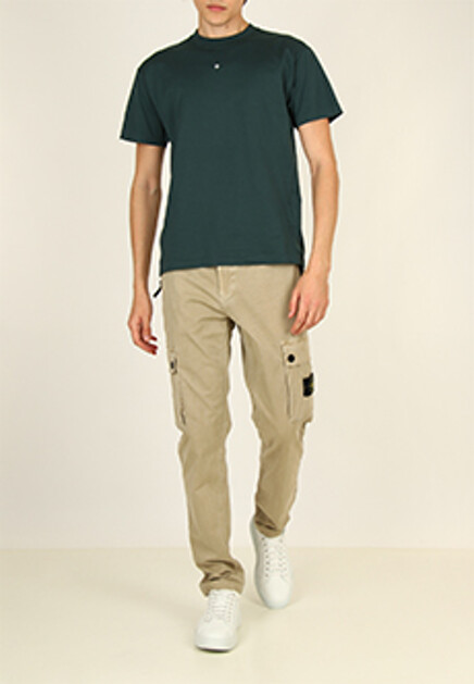 Футболка из хлопка с миниатюрным лого STONE ISLAND