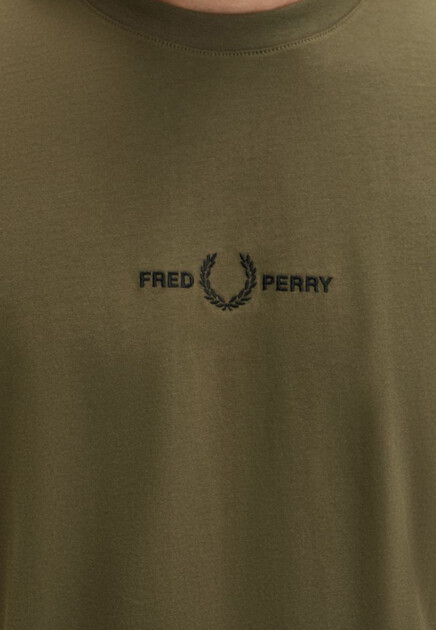 Футболка FRED PERRY  - Хлопок - цвет зеленый