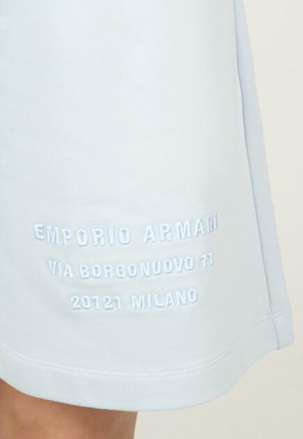Шорты EMPORIO ARMANI  - Хлопок - цвет голубой