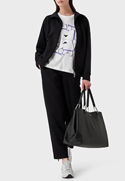 Хлопковая футболка свободного кроя EMPORIO ARMANI