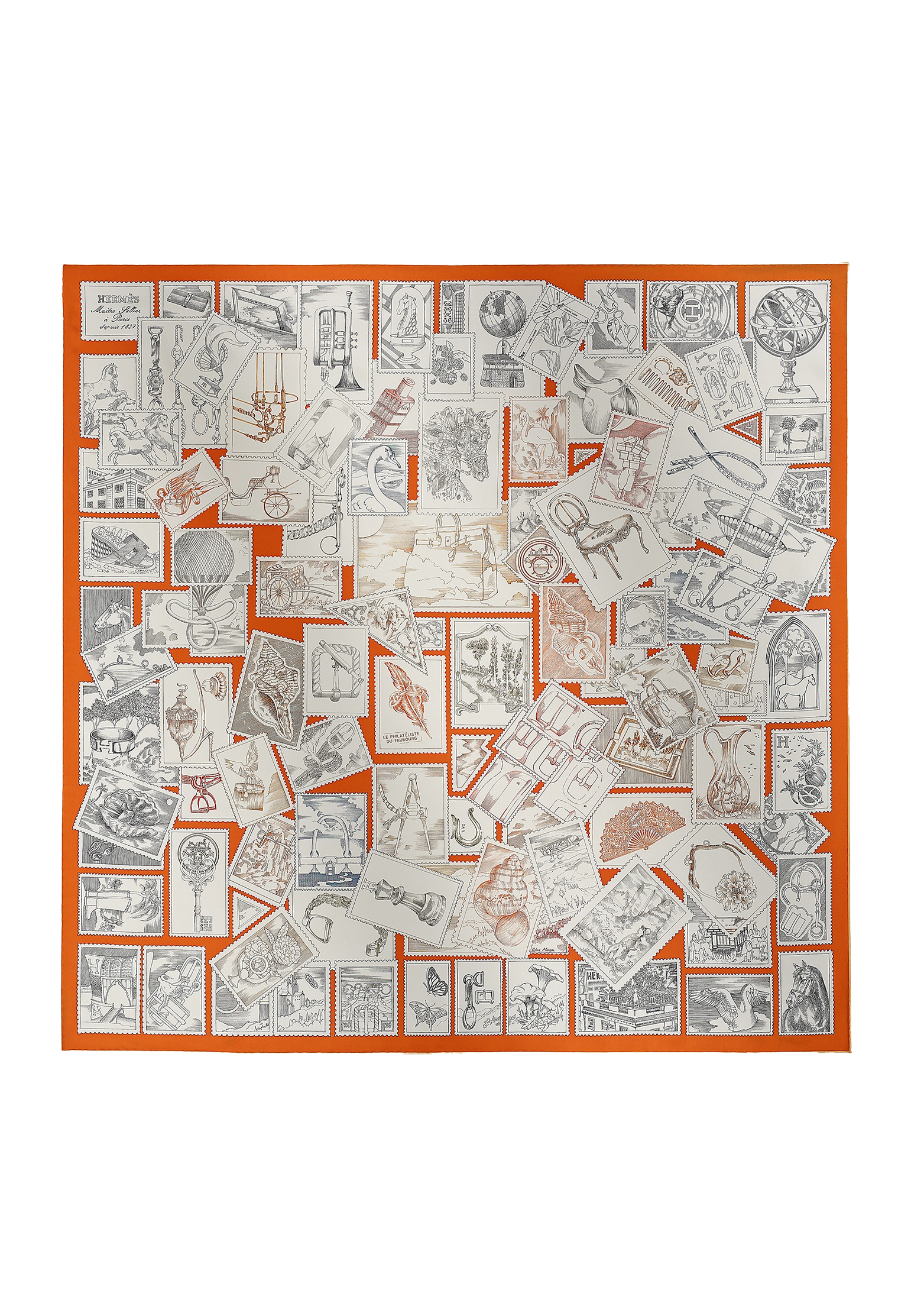 Оранжевый платок HERMES