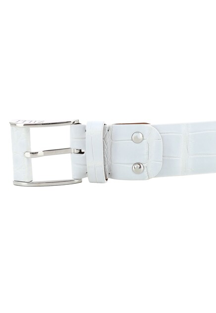 Белый кожаный ремень ZILLI - ФРАНЦИЯ