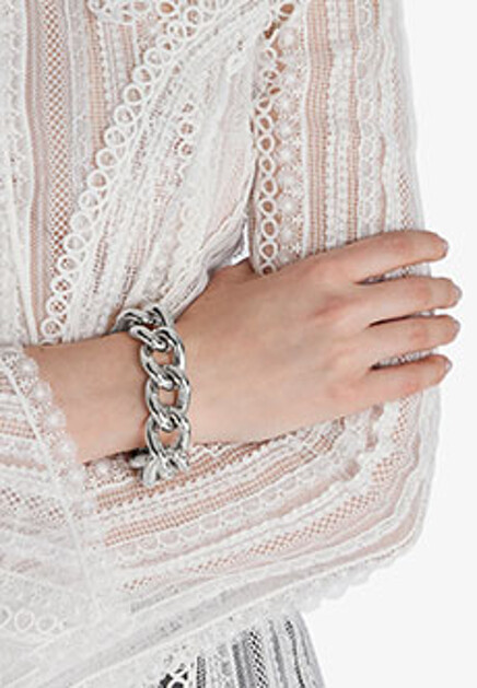 Серебристый браслет из крупных звеньев ERMANNO SCERVINO