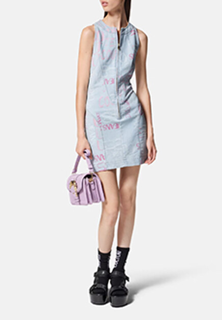 Джинсовое платье с логотипом VERSACE JEANS COUTURE