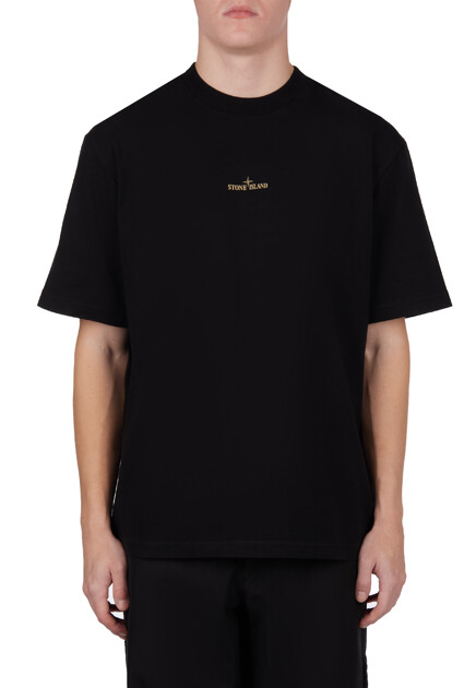 Футболка STONE ISLAND  - Хлопок - цвет черный
