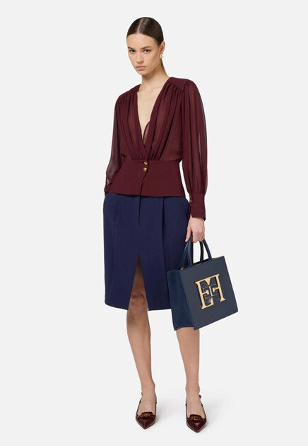 Юбка миди с вырезом ELISABETTA FRANCHI - ИТАЛИЯ