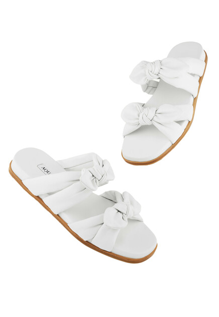 Шлепанцы AQUAZZURA  - Кожа - цвет белый