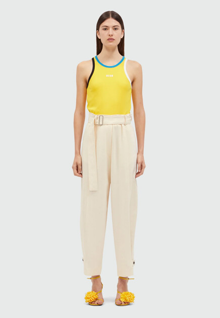 Брюки MSGM  - Вискоза - цвет белый