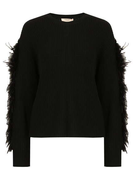 Свитер с декором из перьев TWINSET Milano