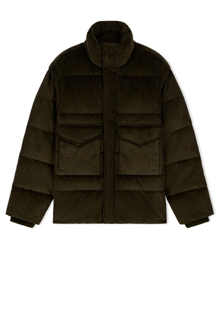 Пуховик из вельвета EMPORIO ARMANI