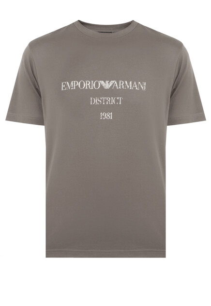 Хлопковая футболка с логотипом EMPORIO ARMANI
