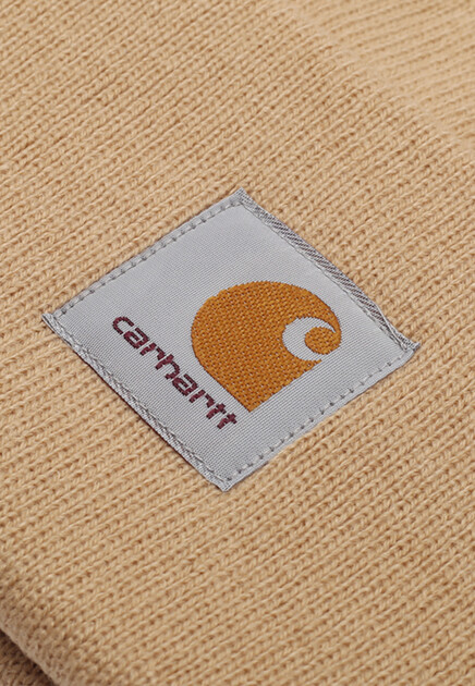 Бежевая шапка-бини с отворотом CARHARTT WIP - США