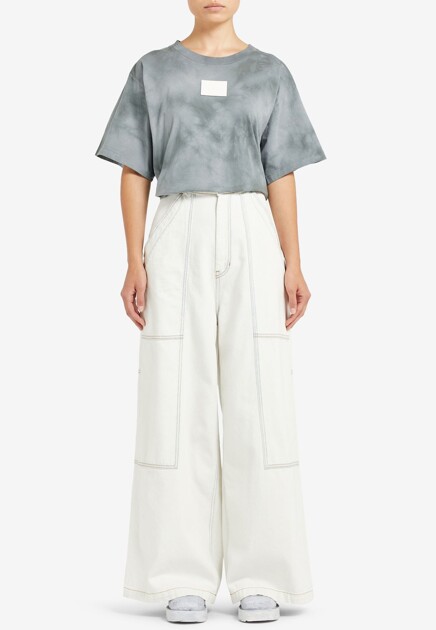 Джинсы широкого кроя MM6 Maison Margiela - ФРАНЦИЯ