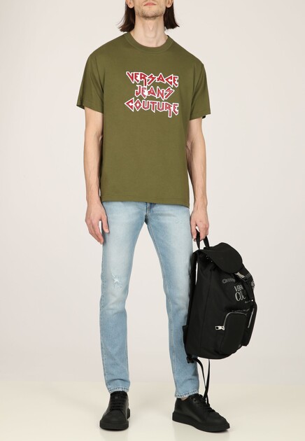 Зеленая футболка с логотипом VERSACE JEANS COUTURE - ИТАЛИЯ