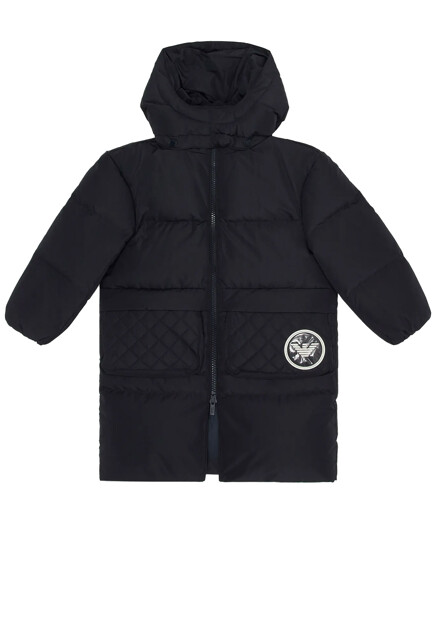 Пуховик с нашивкой  EMPORIO ARMANI