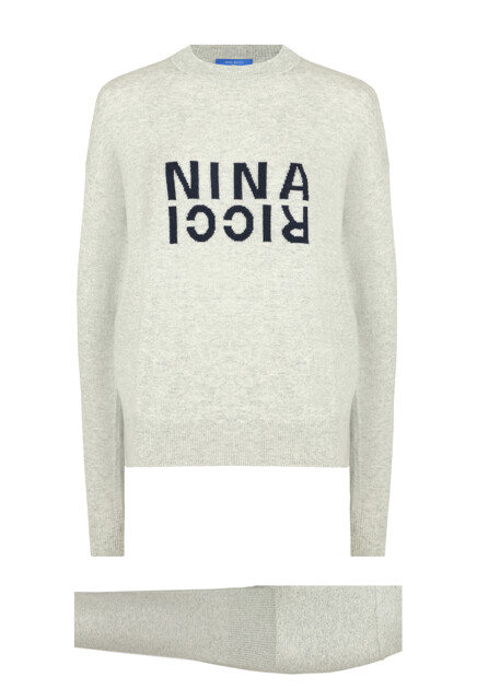 Кашемировый костюм с интарсией NINA RICCI