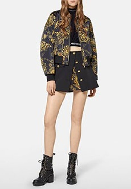 Хлопковый топ с воротником-стойкой  VERSACE JEANS COUTURE