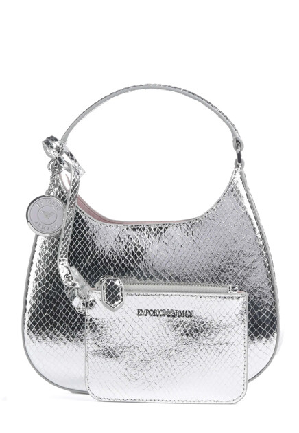 Сумка-хобо с металлизированным блеском EMPORIO ARMANI