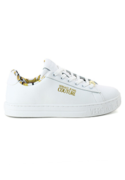 Белые кроссовки с золотым декором VERSACE JEANS COUTURE