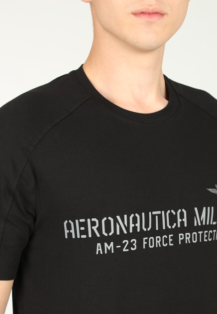 Футболка AERONAUTICA MILITARE  - Хлопок - цвет черный