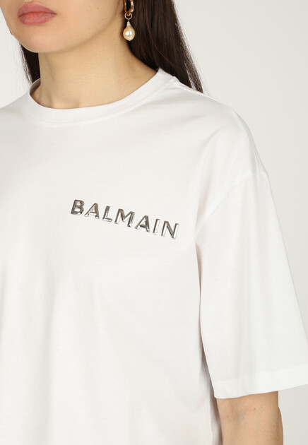 Футболка BALMAIN  - Хлопок - цвет белый