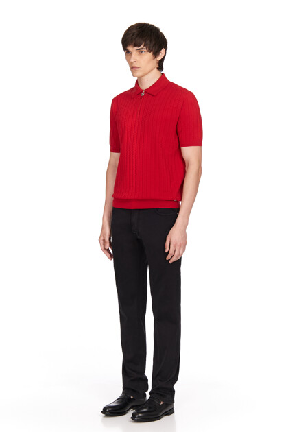 Фактурное поло на молнии STEFANO RICCI - ИТАЛИЯ