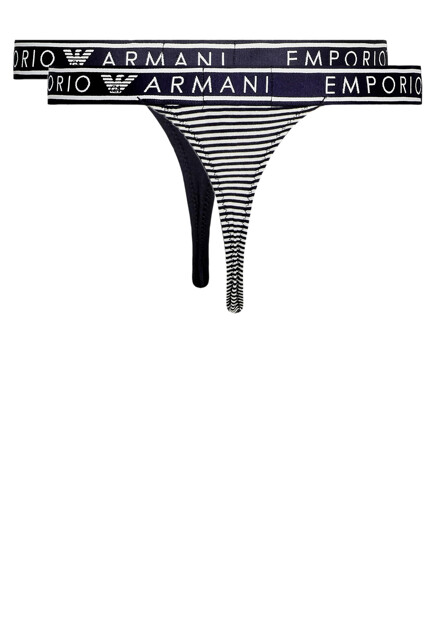 Комплект из двух трусов с логотипированной полоской EMPORIO ARMANI Underwear - ИТАЛИЯ