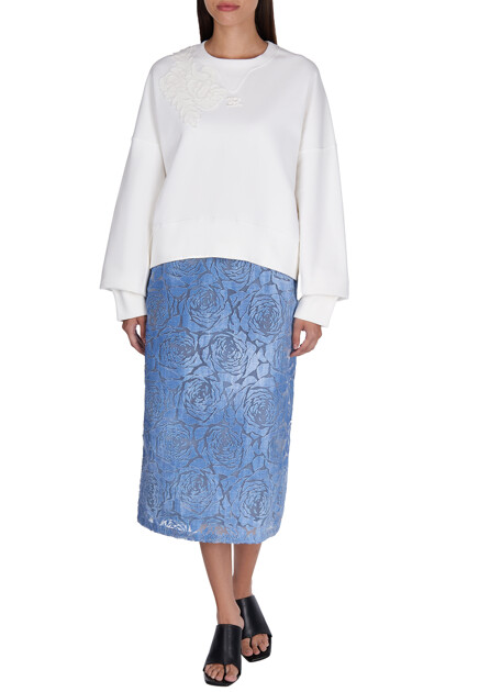 Свитшот ERMANNO SCERVINO  - Хлопок - цвет белый