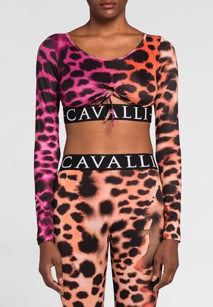 Топ ROBERTO CAVALLI  - Полиэстер - цвет розовый