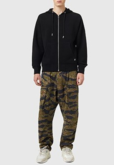 Чёрная толстовка на молнии DIESEL