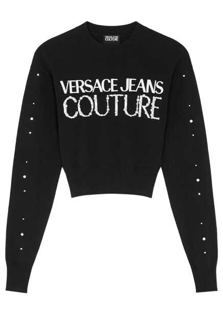 Укороченный джемпер с логотипом  VERSACE JEANS COUTURE