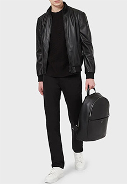 Хлопковая футболка с монограммой EMPORIO ARMANI