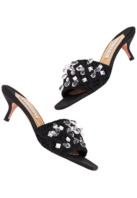 Мюли AQUAZZURA  - Текстиль - цвет черный
