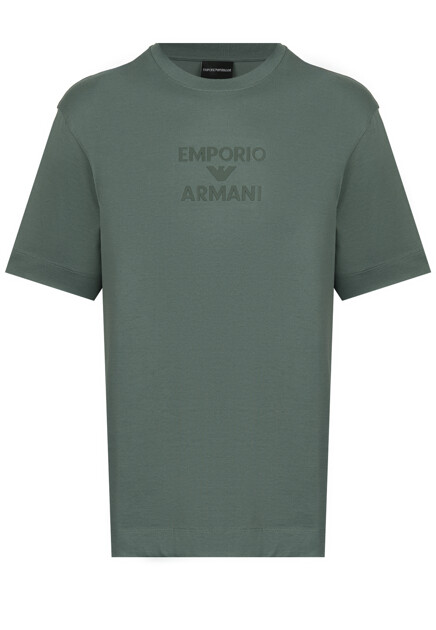 Хлопковая футболка с логотипом EMPORIO ARMANI