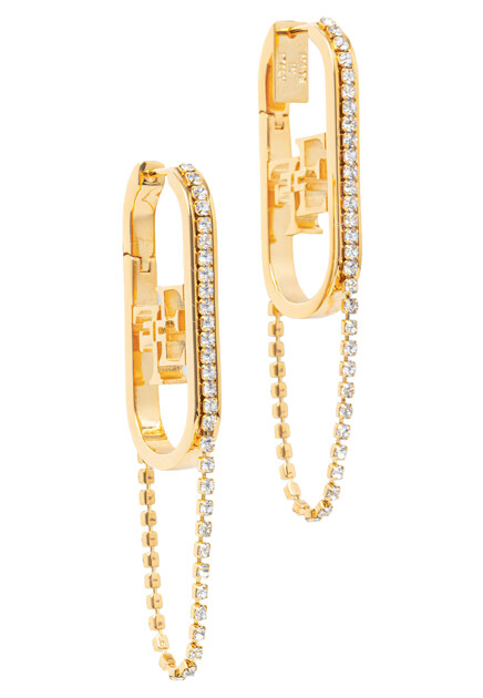 Серьги с цепочкой и стразами ELISABETTA FRANCHI