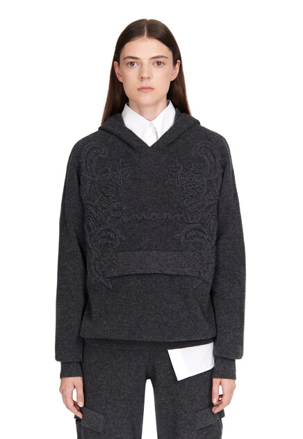 Худи ERMANNO FIRENZE  - Шерсть - цвет черный