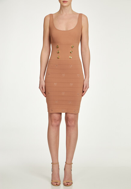 Платье PINKO  - Вискоза, Полиамид - цвет коричневый